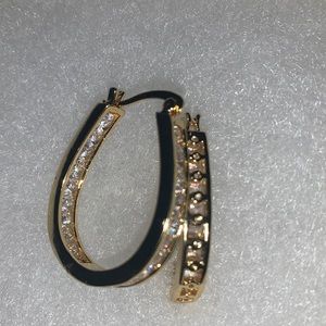 golden hoop earrings with diamonds